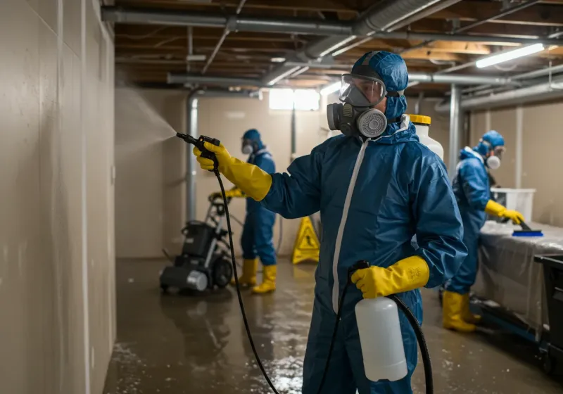 Basement Sanitization and Antimicrobial Treatment process in McDowell County, NC