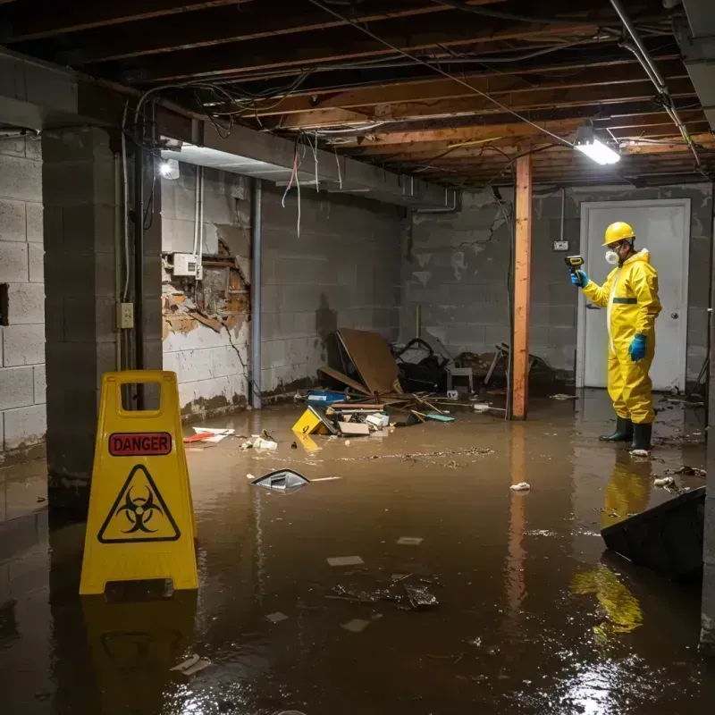 Flooded Basement Electrical Hazard in McDowell County, NC Property