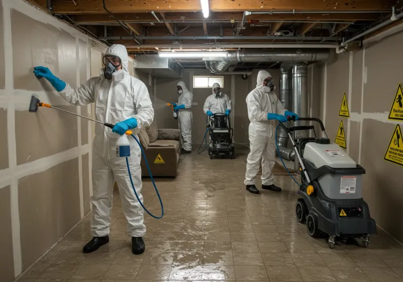 Basement Moisture Removal and Structural Drying process in McDowell County, NC